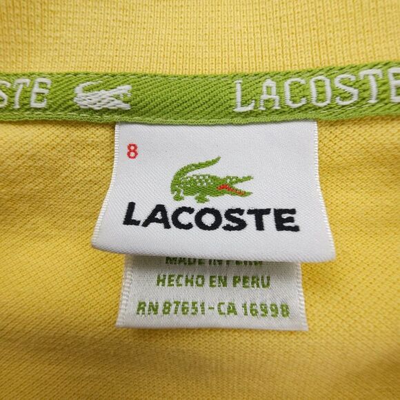 LACOSTE Short Sleeve Pique Cotton Polo Shirt Classic Old Money Preppy Yellow 2X - Picture 2 of 10